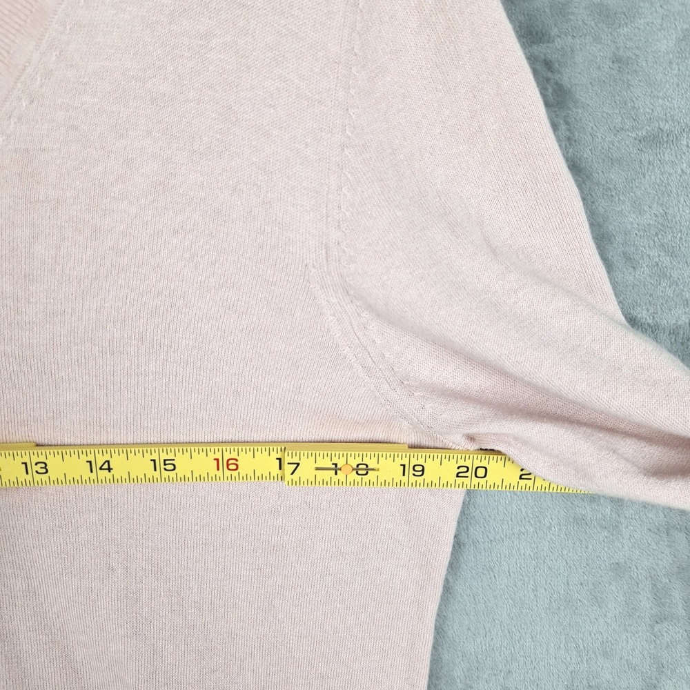 Quince Sweater Large Pink Organic Cotton Cashmere Blend Preppy Quiet Luxury - Picture 3 of 7